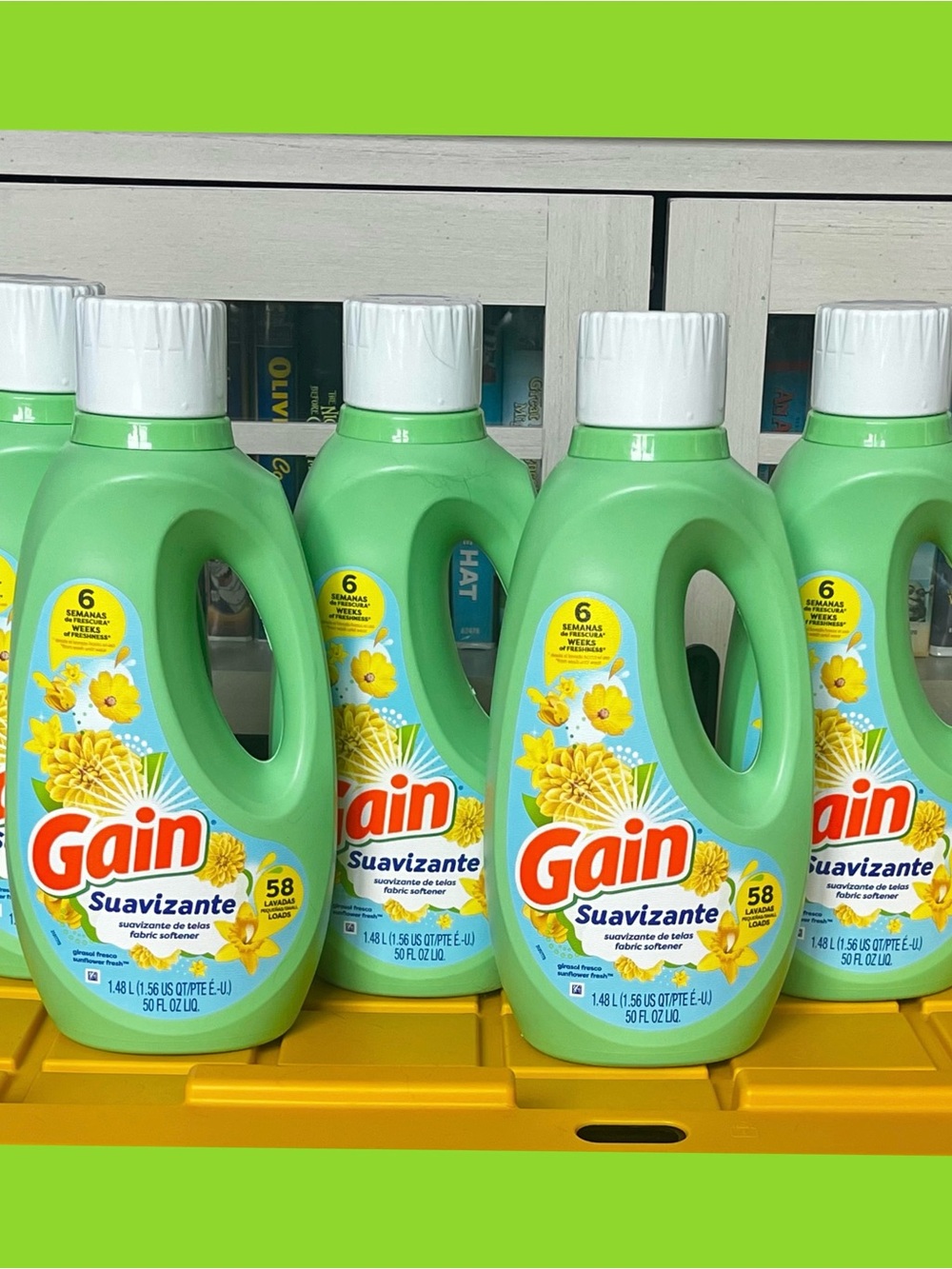 New Rare Gain Suavizante Sunflower Fresh Liquid Fabric Softener 50 Oz